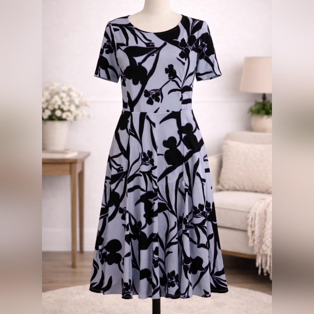 Ann Taylor Factory Floral Knit Dress Short Sleeve